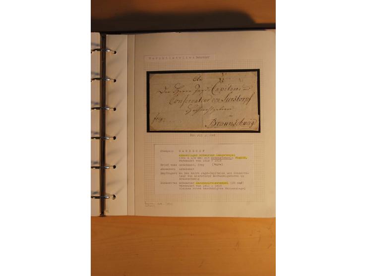 1750/1880, umfangreiche Vorphila-Sammlung inkl. einiger markenloser Briefe nach 1852 von Amelunxborn bis Zorge mit ca. 450 Br