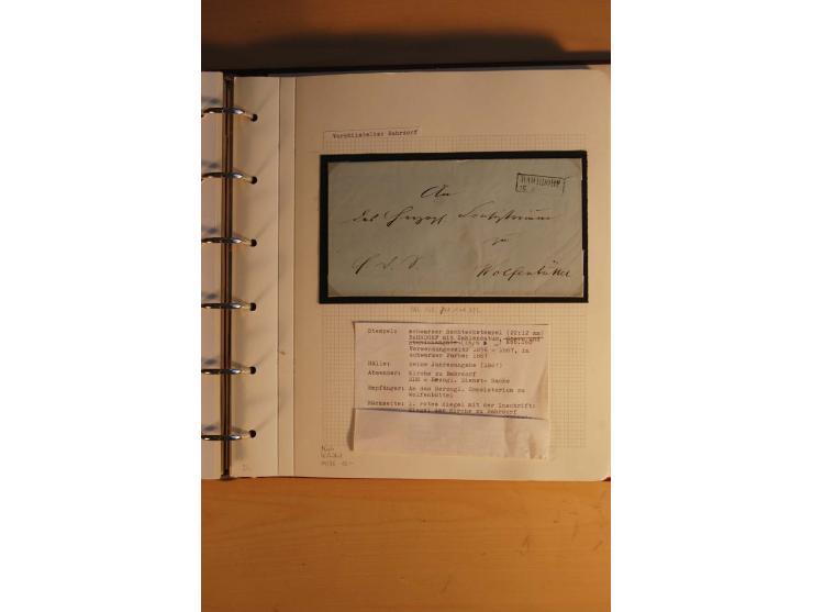 1750/1880, umfangreiche Vorphila-Sammlung inkl. einiger markenloser Briefe nach 1852 von Amelunxborn bis Zorge mit ca. 450 Br