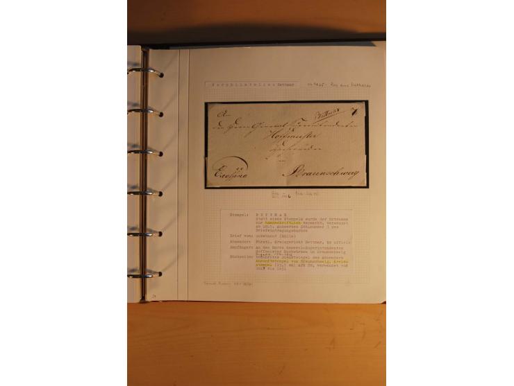 1750/1880, umfangreiche Vorphila-Sammlung inkl. einiger markenloser Briefe nach 1852 von Amelunxborn bis Zorge mit ca. 450 Br