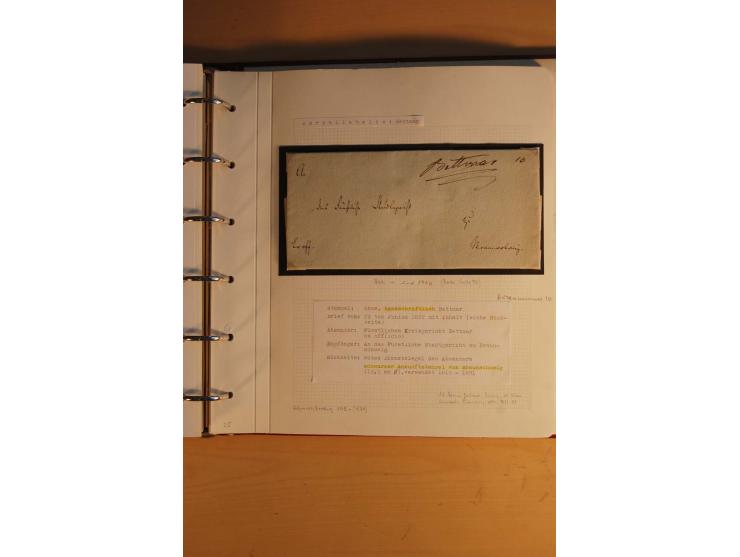 1750/1880, umfangreiche Vorphila-Sammlung inkl. einiger markenloser Briefe nach 1852 von Amelunxborn bis Zorge mit ca. 450 Br