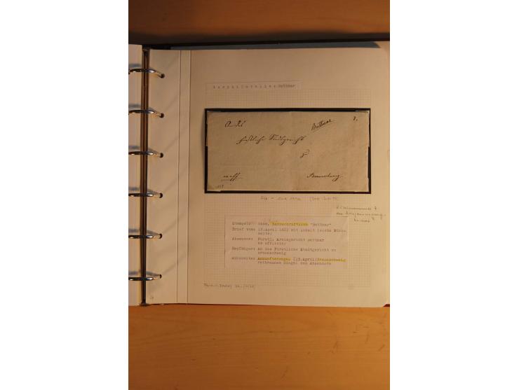 1750/1880, umfangreiche Vorphila-Sammlung inkl. einiger markenloser Briefe nach 1852 von Amelunxborn bis Zorge mit ca. 450 Br