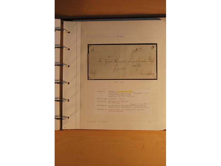 1750/1880, umfangreiche Vorphila-Sammlung inkl. einiger markenloser Briefe nach 1852 von Amelunxborn bis Zorge mit ca. 450 Br