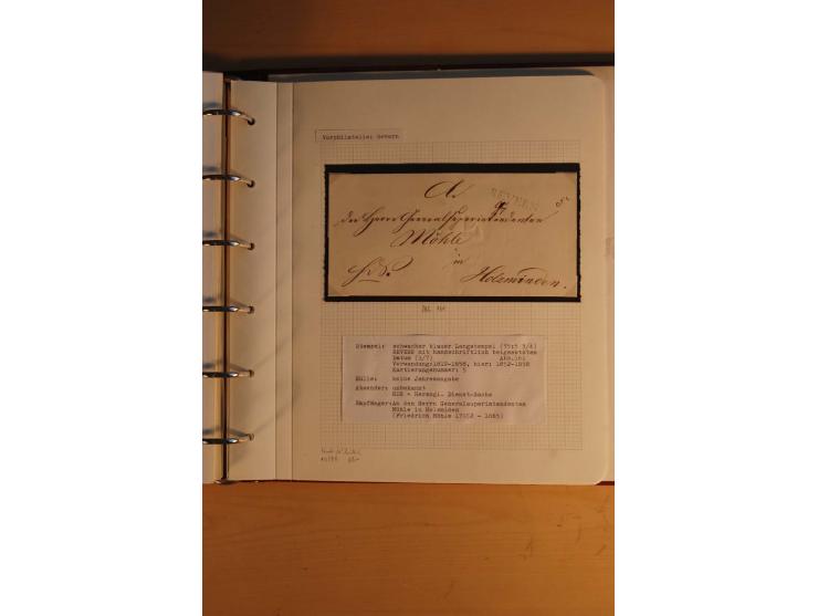 1750/1880, umfangreiche Vorphila-Sammlung inkl. einiger markenloser Briefe nach 1852 von Amelunxborn bis Zorge mit ca. 450 Br