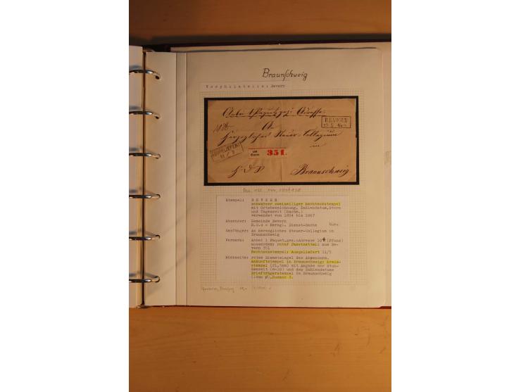 1750/1880, umfangreiche Vorphila-Sammlung inkl. einiger markenloser Briefe nach 1852 von Amelunxborn bis Zorge mit ca. 450 Br