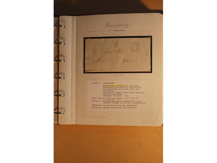 1750/1880, umfangreiche Vorphila-Sammlung inkl. einiger markenloser Briefe nach 1852 von Amelunxborn bis Zorge mit ca. 450 Br