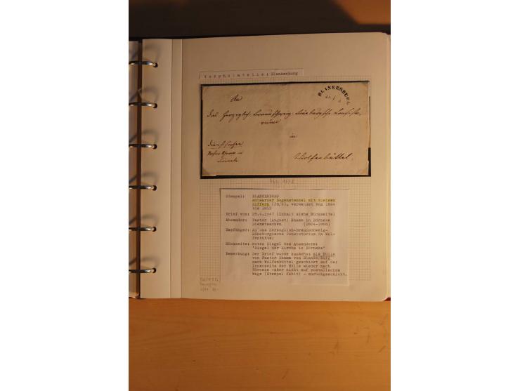 1750/1880, umfangreiche Vorphila-Sammlung inkl. einiger markenloser Briefe nach 1852 von Amelunxborn bis Zorge mit ca. 450 Br