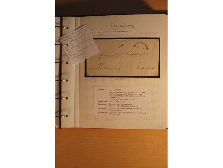 1750/1880, umfangreiche Vorphila-Sammlung inkl. einiger markenloser Briefe nach 1852 von Amelunxborn bis Zorge mit ca. 450 Br