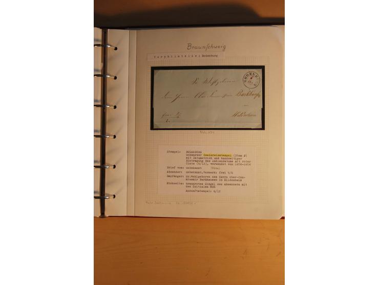 1750/1880, umfangreiche Vorphila-Sammlung inkl. einiger markenloser Briefe nach 1852 von Amelunxborn bis Zorge mit ca. 450 Br