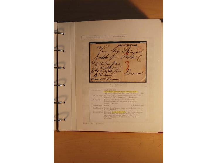 1750/1880, umfangreiche Vorphila-Sammlung inkl. einiger markenloser Briefe nach 1852 von Amelunxborn bis Zorge mit ca. 450 Br