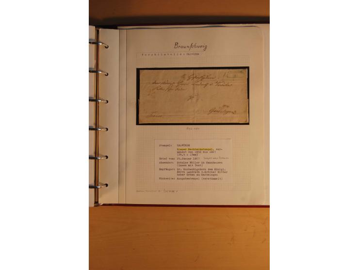 1750/1880, umfangreiche Vorphila-Sammlung inkl. einiger markenloser Briefe nach 1852 von Amelunxborn bis Zorge mit ca. 450 Br