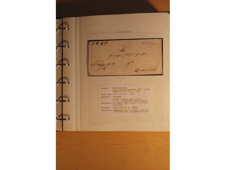 1750/1880, umfangreiche Vorphila-Sammlung inkl. einiger markenloser Briefe nach 1852 von Amelunxborn bis Zorge mit ca. 450 Br
