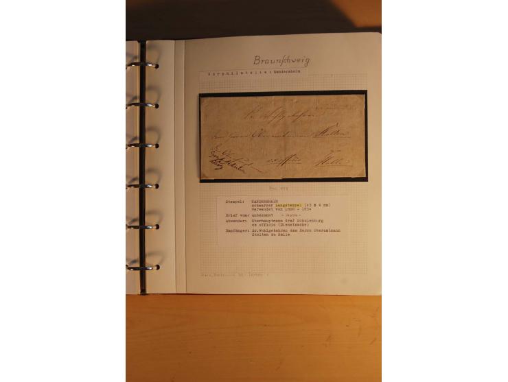 1750/1880, umfangreiche Vorphila-Sammlung inkl. einiger markenloser Briefe nach 1852 von Amelunxborn bis Zorge mit ca. 450 Br
