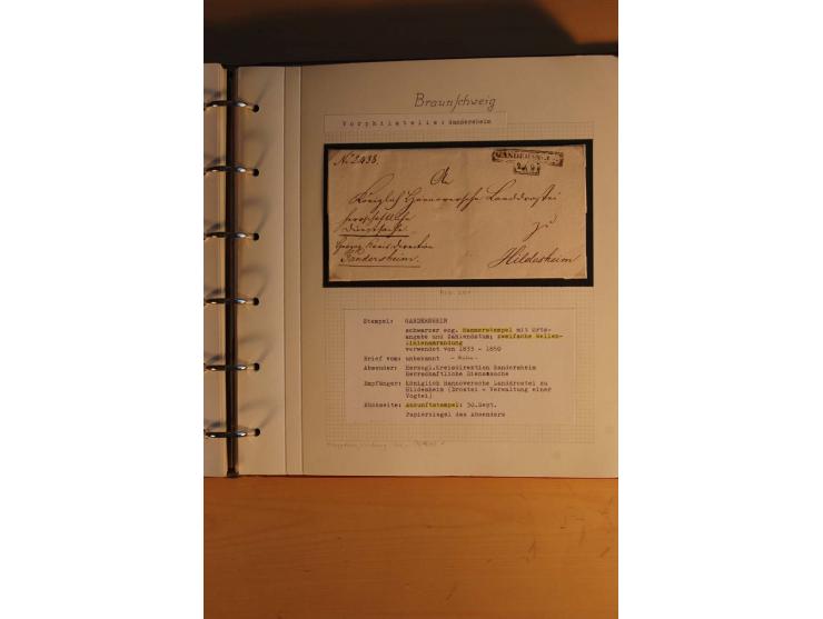 1750/1880, umfangreiche Vorphila-Sammlung inkl. einiger markenloser Briefe nach 1852 von Amelunxborn bis Zorge mit ca. 450 Br