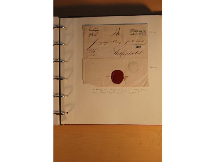 1750/1880, umfangreiche Vorphila-Sammlung inkl. einiger markenloser Briefe nach 1852 von Amelunxborn bis Zorge mit ca. 450 Br