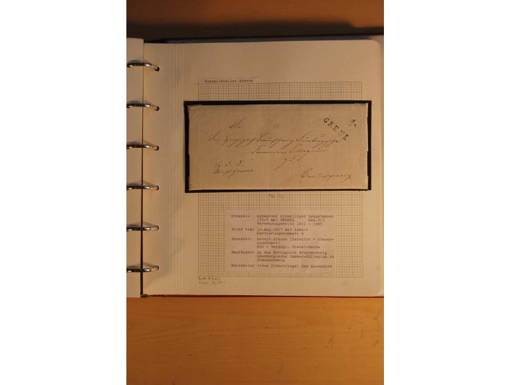 1750/1880, umfangreiche Vorphila-Sammlung inkl. einiger markenloser Briefe nach 1852 von Amelunxborn bis Zorge mit ca. 450 Br