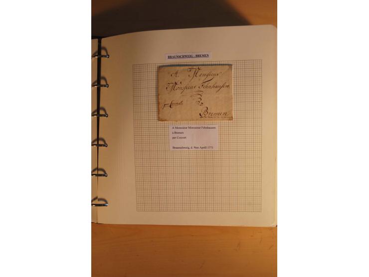 1750/1880, umfangreiche Vorphila-Sammlung inkl. einiger markenloser Briefe nach 1852 von Amelunxborn bis Zorge mit ca. 450 Br