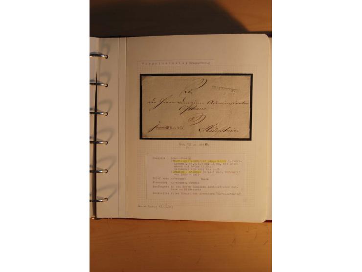 1750/1880, umfangreiche Vorphila-Sammlung inkl. einiger markenloser Briefe nach 1852 von Amelunxborn bis Zorge mit ca. 450 Br