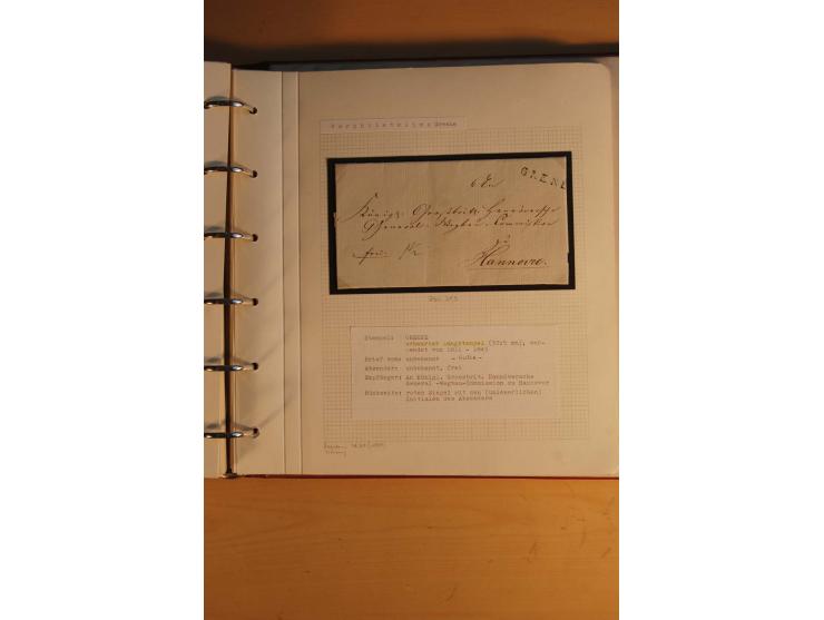 1750/1880, umfangreiche Vorphila-Sammlung inkl. einiger markenloser Briefe nach 1852 von Amelunxborn bis Zorge mit ca. 450 Br