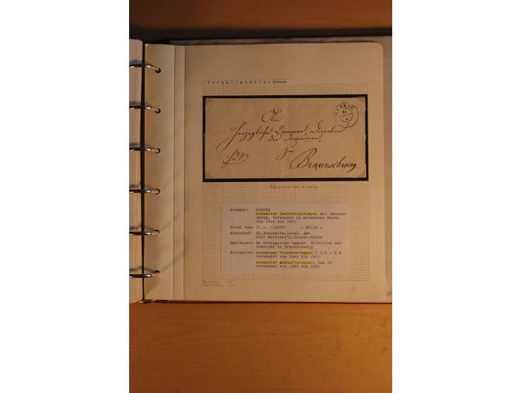 1750/1880, umfangreiche Vorphila-Sammlung inkl. einiger markenloser Briefe nach 1852 von Amelunxborn bis Zorge mit ca. 450 Br