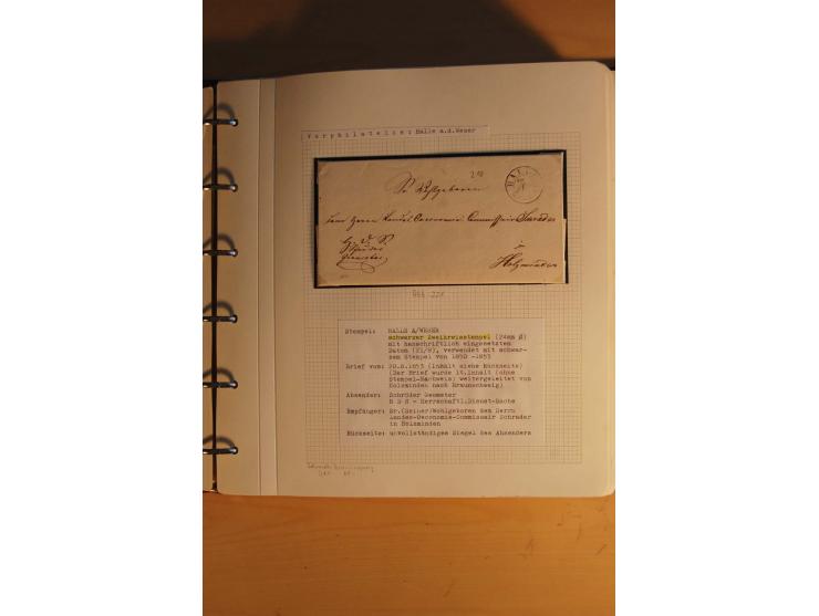 1750/1880, umfangreiche Vorphila-Sammlung inkl. einiger markenloser Briefe nach 1852 von Amelunxborn bis Zorge mit ca. 450 Br