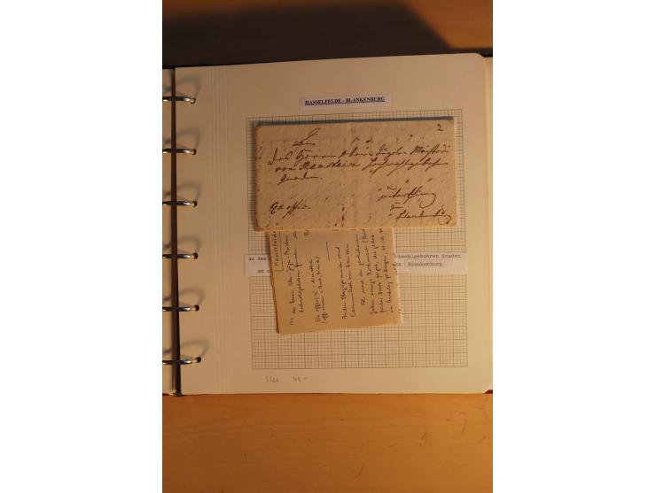 1750/1880, umfangreiche Vorphila-Sammlung inkl. einiger markenloser Briefe nach 1852 von Amelunxborn bis Zorge mit ca. 450 Br