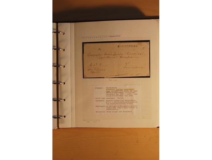 1750/1880, umfangreiche Vorphila-Sammlung inkl. einiger markenloser Briefe nach 1852 von Amelunxborn bis Zorge mit ca. 450 Br