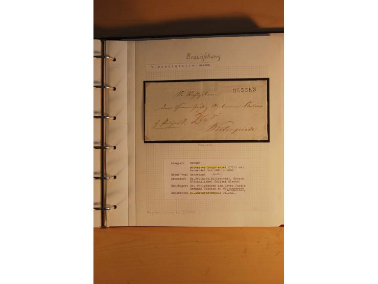 1750/1880, umfangreiche Vorphila-Sammlung inkl. einiger markenloser Briefe nach 1852 von Amelunxborn bis Zorge mit ca. 450 Br
