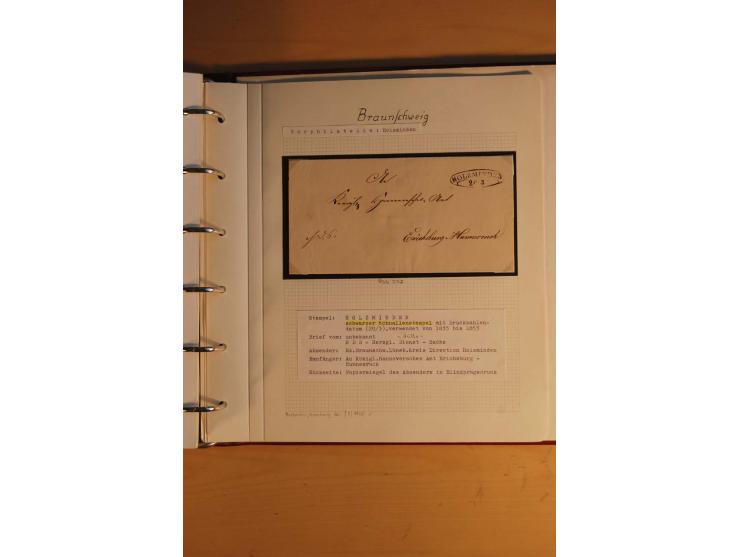 1750/1880, umfangreiche Vorphila-Sammlung inkl. einiger markenloser Briefe nach 1852 von Amelunxborn bis Zorge mit ca. 450 Br