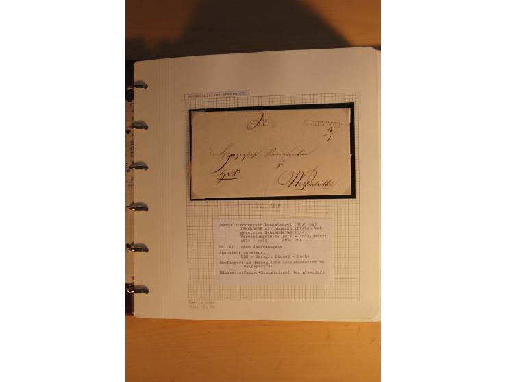 1750/1880, umfangreiche Vorphila-Sammlung inkl. einiger markenloser Briefe nach 1852 von Amelunxborn bis Zorge mit ca. 450 Br