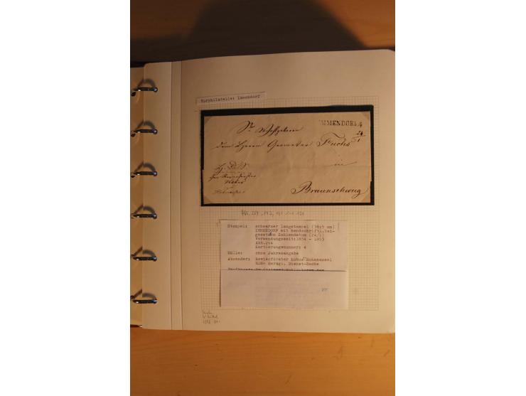 1750/1880, umfangreiche Vorphila-Sammlung inkl. einiger markenloser Briefe nach 1852 von Amelunxborn bis Zorge mit ca. 450 Br