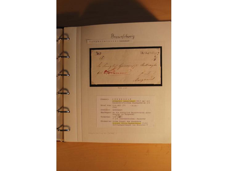 1750/1880, umfangreiche Vorphila-Sammlung inkl. einiger markenloser Briefe nach 1852 von Amelunxborn bis Zorge mit ca. 450 Br