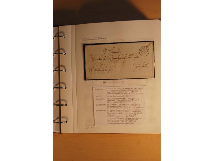 1750/1880, umfangreiche Vorphila-Sammlung inkl. einiger markenloser Briefe nach 1852 von Amelunxborn bis Zorge mit ca. 450 Br