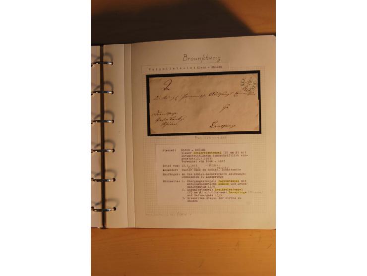 1750/1880, umfangreiche Vorphila-Sammlung inkl. einiger markenloser Briefe nach 1852 von Amelunxborn bis Zorge mit ca. 450 Br