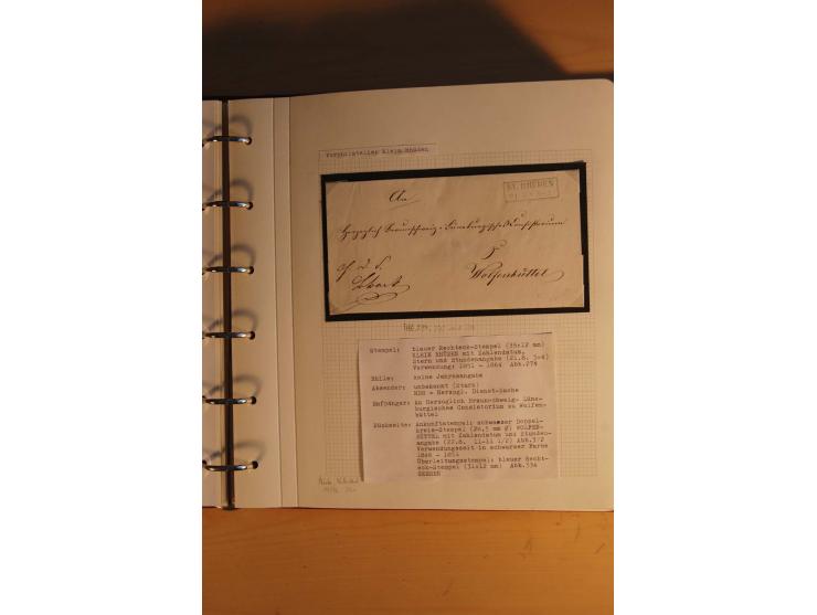 1750/1880, umfangreiche Vorphila-Sammlung inkl. einiger markenloser Briefe nach 1852 von Amelunxborn bis Zorge mit ca. 450 Br