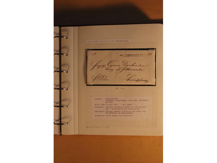 1750/1880, umfangreiche Vorphila-Sammlung inkl. einiger markenloser Briefe nach 1852 von Amelunxborn bis Zorge mit ca. 450 Br