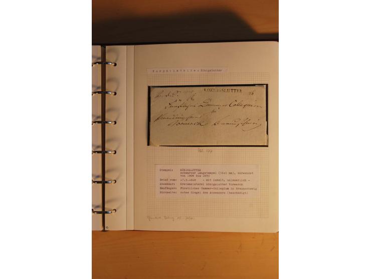 1750/1880, umfangreiche Vorphila-Sammlung inkl. einiger markenloser Briefe nach 1852 von Amelunxborn bis Zorge mit ca. 450 Br