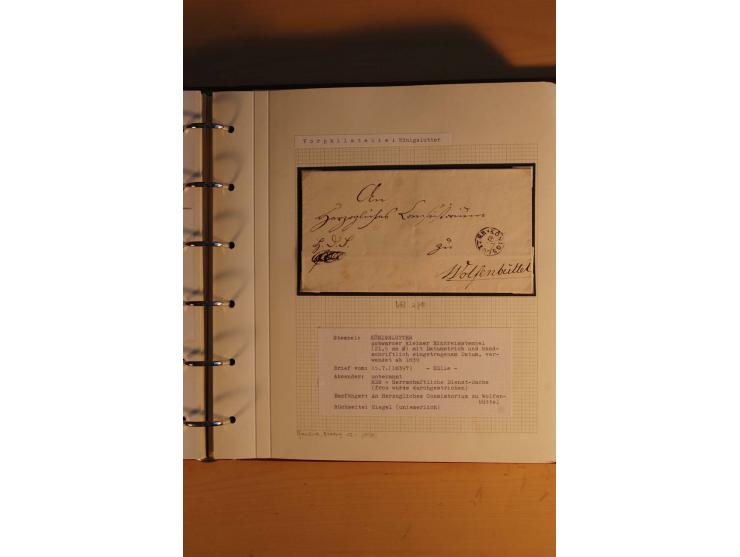 1750/1880, umfangreiche Vorphila-Sammlung inkl. einiger markenloser Briefe nach 1852 von Amelunxborn bis Zorge mit ca. 450 Br