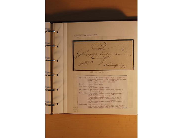 1750/1880, umfangreiche Vorphila-Sammlung inkl. einiger markenloser Briefe nach 1852 von Amelunxborn bis Zorge mit ca. 450 Br