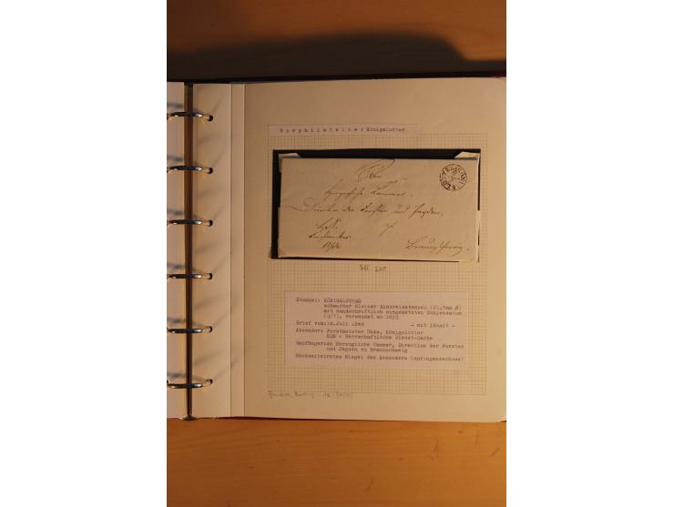 1750/1880, umfangreiche Vorphila-Sammlung inkl. einiger markenloser Briefe nach 1852 von Amelunxborn bis Zorge mit ca. 450 Br