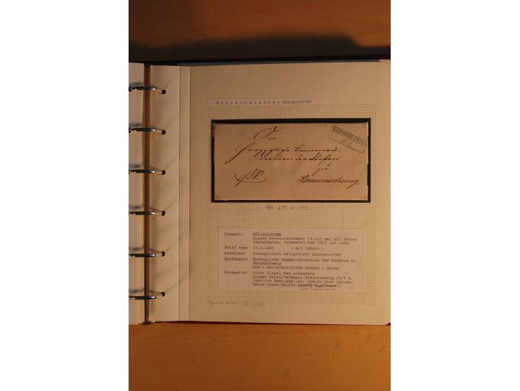 1750/1880, umfangreiche Vorphila-Sammlung inkl. einiger markenloser Briefe nach 1852 von Amelunxborn bis Zorge mit ca. 450 Br