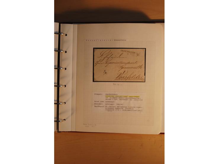 1750/1880, umfangreiche Vorphila-Sammlung inkl. einiger markenloser Briefe nach 1852 von Amelunxborn bis Zorge mit ca. 450 Br