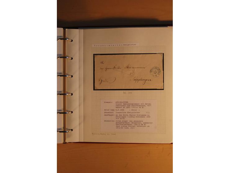 1750/1880, umfangreiche Vorphila-Sammlung inkl. einiger markenloser Briefe nach 1852 von Amelunxborn bis Zorge mit ca. 450 Br