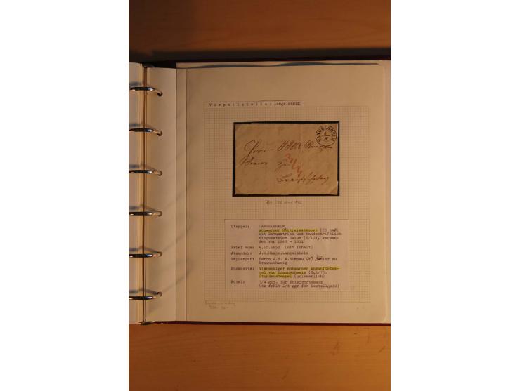 1750/1880, umfangreiche Vorphila-Sammlung inkl. einiger markenloser Briefe nach 1852 von Amelunxborn bis Zorge mit ca. 450 Br