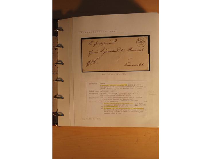 1750/1880, umfangreiche Vorphila-Sammlung inkl. einiger markenloser Briefe nach 1852 von Amelunxborn bis Zorge mit ca. 450 Br