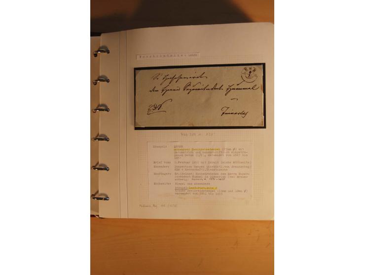 1750/1880, umfangreiche Vorphila-Sammlung inkl. einiger markenloser Briefe nach 1852 von Amelunxborn bis Zorge mit ca. 450 Br