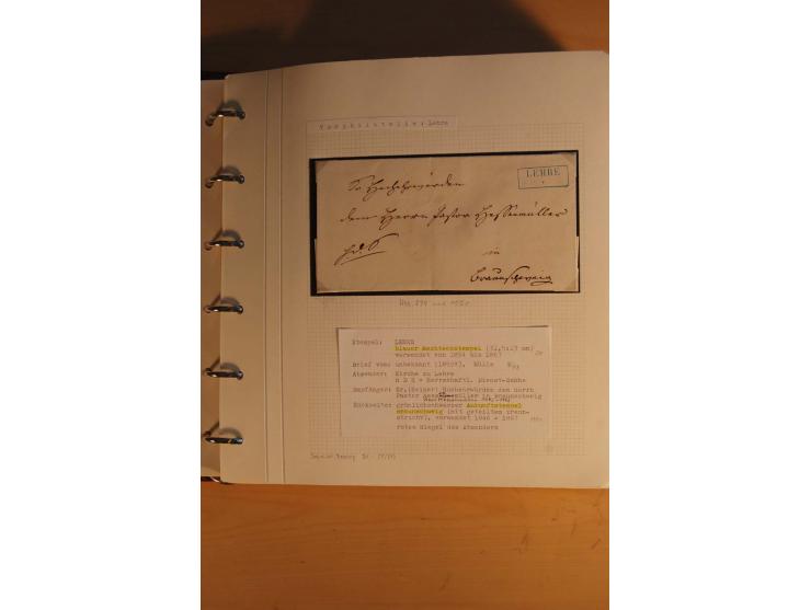 1750/1880, umfangreiche Vorphila-Sammlung inkl. einiger markenloser Briefe nach 1852 von Amelunxborn bis Zorge mit ca. 450 Br