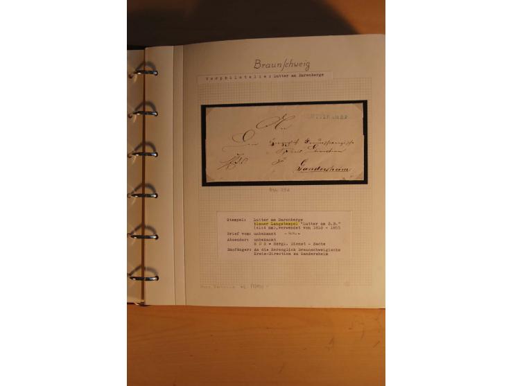1750/1880, umfangreiche Vorphila-Sammlung inkl. einiger markenloser Briefe nach 1852 von Amelunxborn bis Zorge mit ca. 450 Br