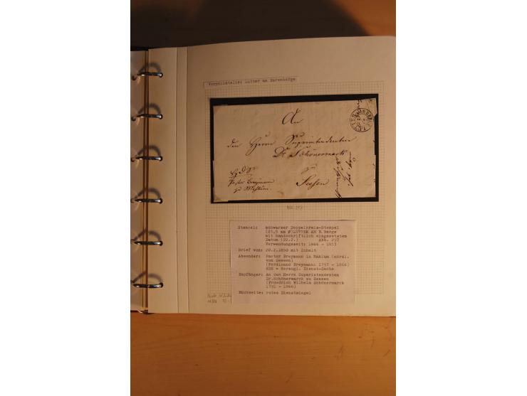 1750/1880, umfangreiche Vorphila-Sammlung inkl. einiger markenloser Briefe nach 1852 von Amelunxborn bis Zorge mit ca. 450 Br
