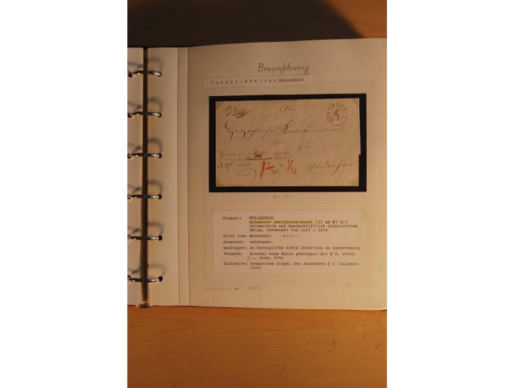 1750/1880, umfangreiche Vorphila-Sammlung inkl. einiger markenloser Briefe nach 1852 von Amelunxborn bis Zorge mit ca. 450 Br