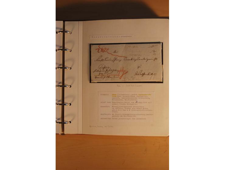 1750/1880, umfangreiche Vorphila-Sammlung inkl. einiger markenloser Briefe nach 1852 von Amelunxborn bis Zorge mit ca. 450 Br